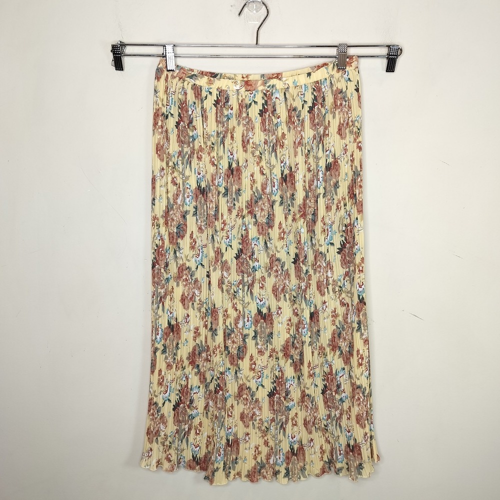 Floral Pleated Maxi Skirt Pull On‎ Sold
